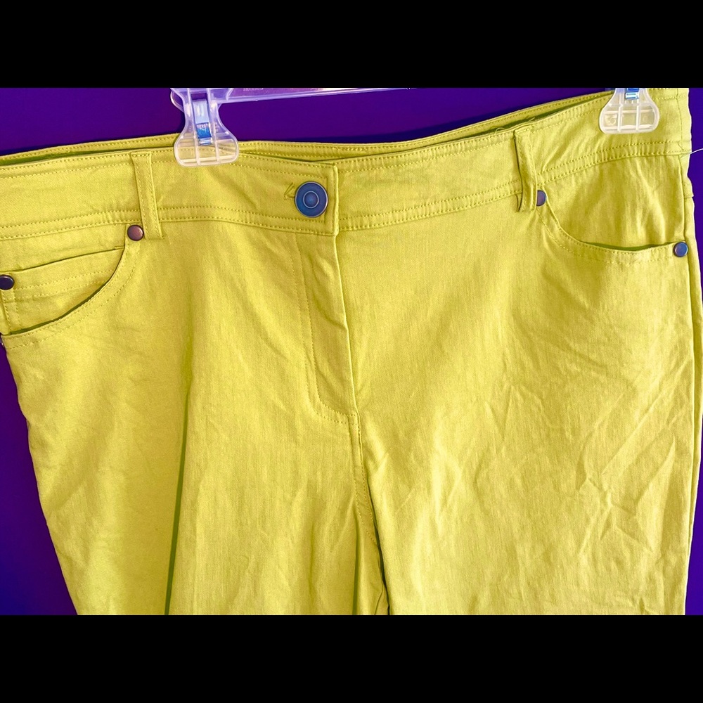 89th & Madison Rayon Stretchy Green Capris